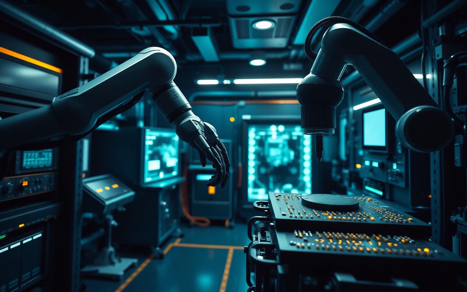 Advanced engineering laboratory with robotics and electronics